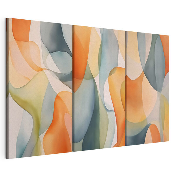Impression sur toile modulaire - Des nuances subtiles créent des formes fluides