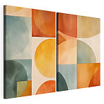 Impression sur toile modulaire Des formes dynamiques aux couleurs chaudes