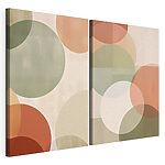 Impression sur toile modulaire Des teintes douces et des formes ludiques s'harmonisent