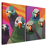 Impression sur toile modulaire Groupe d'oiseaux de différentes couleurs