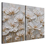 Impression sur toile modulaire Des fleurs délicates aux teintes douces