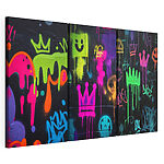 Impression sur toile modulaire Un art urbain éclatant aux couleurs néon
