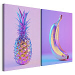 Impression sur toile modulaire Une banane et un ananas