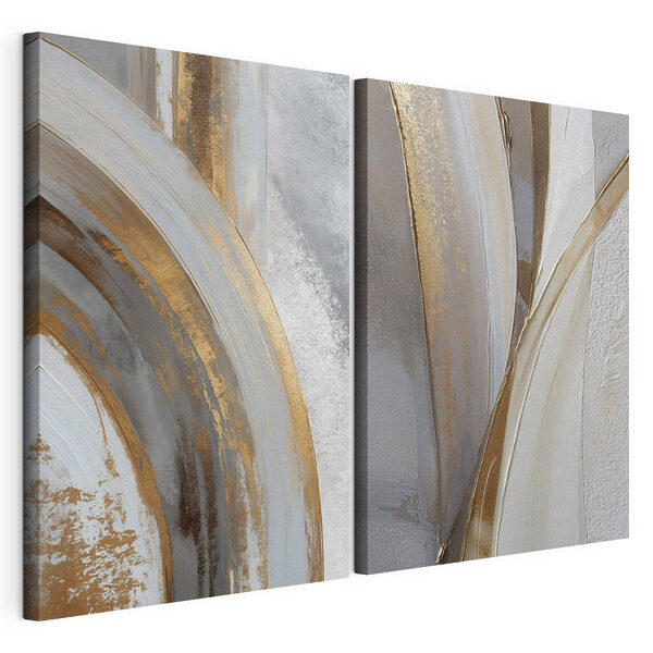 Des courbes artistiques dans des tons neutres Impression sur toile modulaire Des courbes artistiques dans des tons neutres