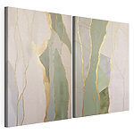 Impression sur toile modulaire Lignes et formes abstraites en vert