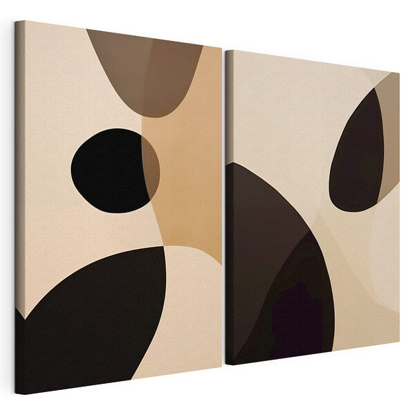 Formes abstraites dans des tons chauds Impression sur toile modulaire Formes abstraites dans des tons chauds