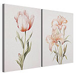Impression sur toile modulaire Des fleurs délicates aux teintes pastel douces