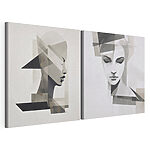 Impression sur toile modulaire Deux tableaux représentant le visage d'une femme