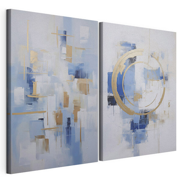 Deux tableaux de couleurs différentes Impression sur toile modulaire Deux tableaux de couleurs différentes
