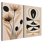 Impression sur toile modulaire Motif artistique abstrait floral et élégant