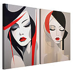 Impression sur toile modulaire Collage représentant le visage d'une femme