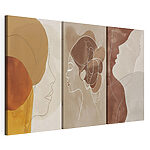 Impression sur toile modulaire Collage représentant le profil d'une femme
