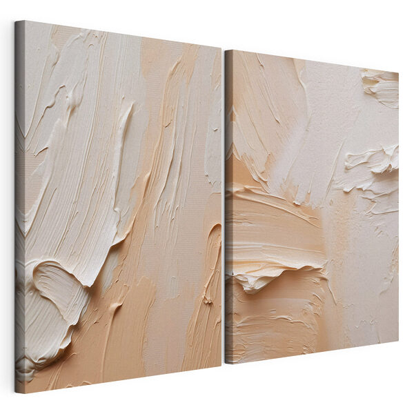 Des teintes douces dans des textures superposées Impression sur toile modulaire Des teintes douces dans des textures superposées
