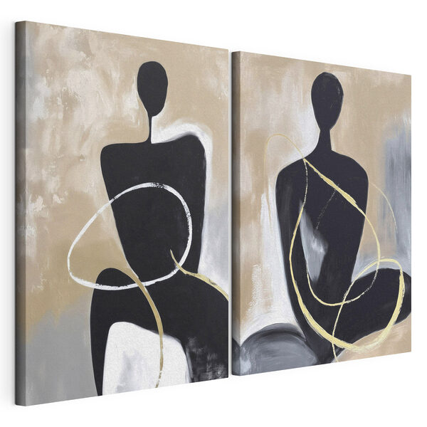 Deux œuvres d'art représentant une femme Impression sur toile modulaire Deux œuvres d'art représentant une femme