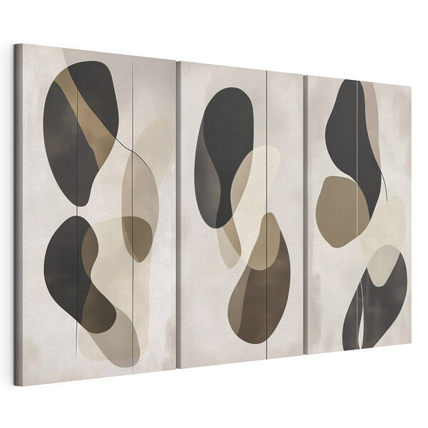Formes abstraites dans des tons neutres Impression sur toile modulaire Formes abstraites dans des tons neutres