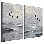 Impression sur toile modulaire Groupe d'oiseaux survolant l'eau