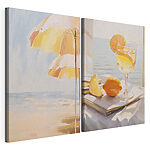 Impression sur toile modulaire Tableau représentant une boisson et un citron