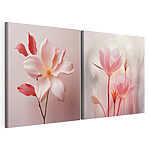 Impression sur toile modulaire Des fleurs délicates aux teintes douces
