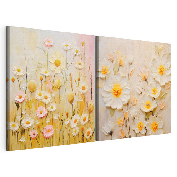 Impression sur toile modulaire Peinture de fleurs sur toile