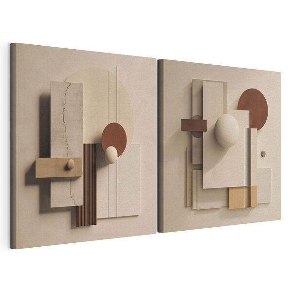 Impression sur toile modulaire Collage composé de différentes formes et couleurs