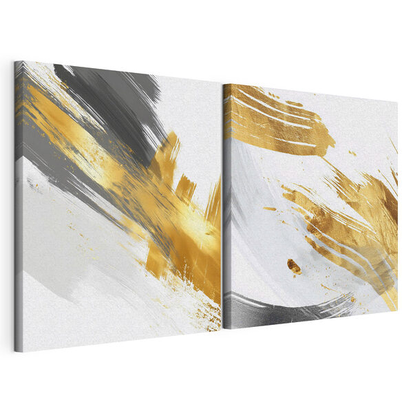 Des coups de pinceau dynamiques aux couleurs contrastées Impression sur toile modulaire Des coups de pinceau dynamiques aux couleurs contrastées