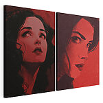 Impression sur toile modulaire Collage représentant le visage d'une femme