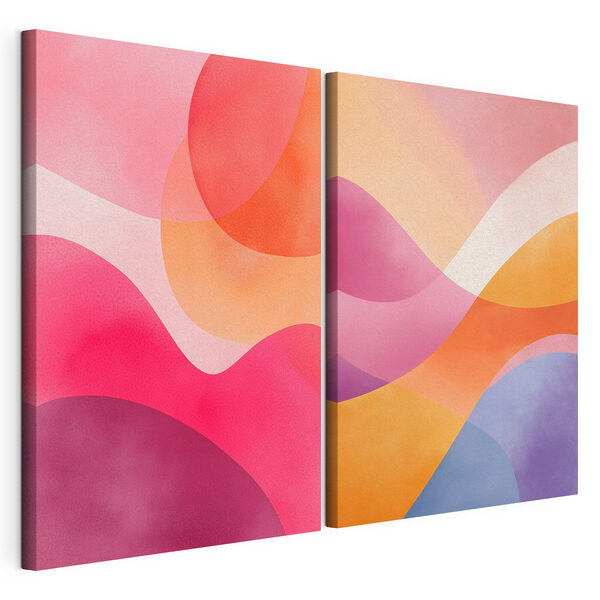 Impression sur toile modulaire Des vagues éclatantes de couleurs et de formes