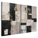 Impression sur toile modulaire Collage d'œuvres d'art en noir et blanc