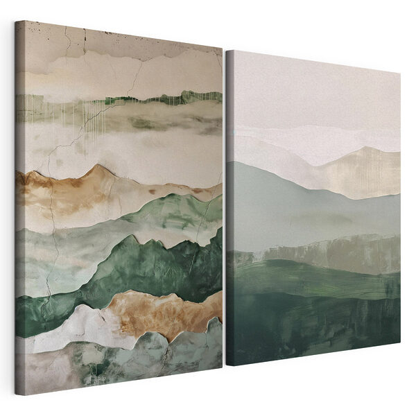 Impression sur toile modulaire Des nuances superposées dans des compositions sereines
