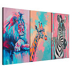 Impression sur toile modulaire Collage représentant une girafe