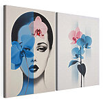 Impression sur toile modulaire Femme avec des fleurs sur la tête