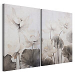 Impression sur toile modulaire Des fleurs délicates aux teintes douces