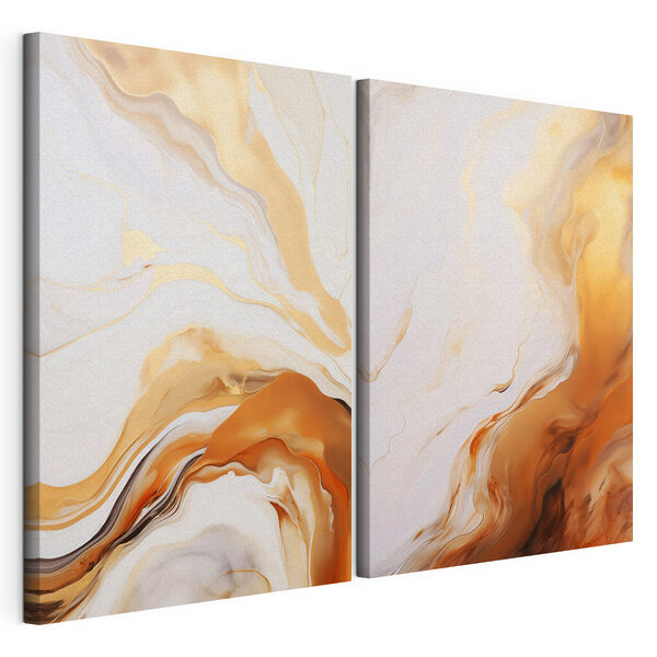 Impression sur toile modulaire Motifs fluides aux teintes chaudes
