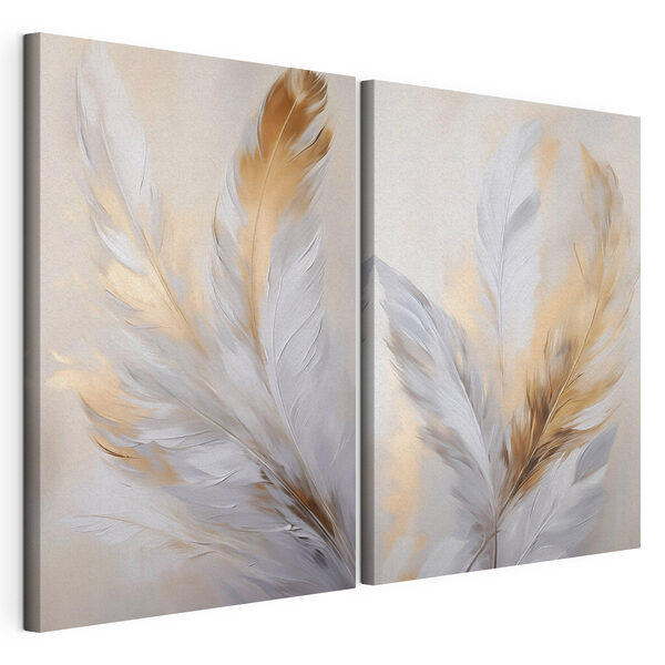 Motifs délicats et aériens dans des tons doux Impression sur toile modulaire Motifs délicats et aériens dans des tons doux