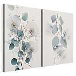 Impression sur toile modulaire Motif floral raffiné aux tons doux