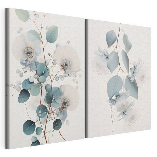 Impression sur toile modulaire Motif floral raffiné aux tons doux