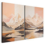 Impression sur toile modulaire Peinture représentant des montagnes et un lac