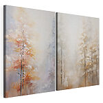 Impression sur toile modulaire Peinture représentant des arbres dans une forêt