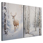 Impression sur toile modulaire Un cerf dans la neige