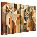 Impression sur toile modulaire Deux chats de couleurs différentes