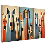 Impression sur toile modulaire Série de tableaux représentant des chiens