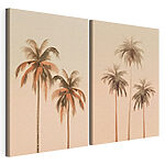 Impression sur toile modulaire Des palmiers sur fond rose