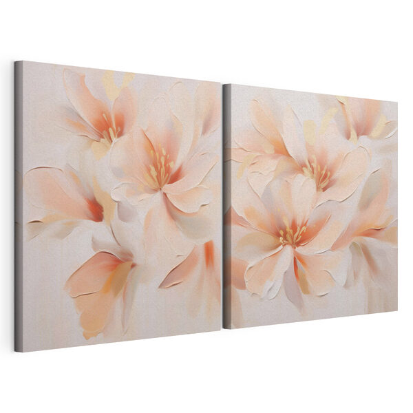 Fleurs aux teintes douces et délicates Impression sur toile modulaire Fleurs aux teintes douces et délicates