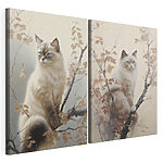 Impression sur toile modulaire Chat perché dans un arbre