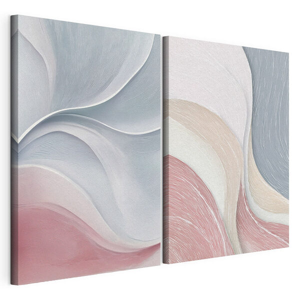 Impression sur toile modulaire Des courbes douces dans une harmonie de couleurs délicates