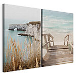 Impression sur toile modulaire Passerelle en bois menant à une plage