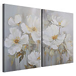 Impression sur toile modulaire Peinture représentant des fleurs blanches