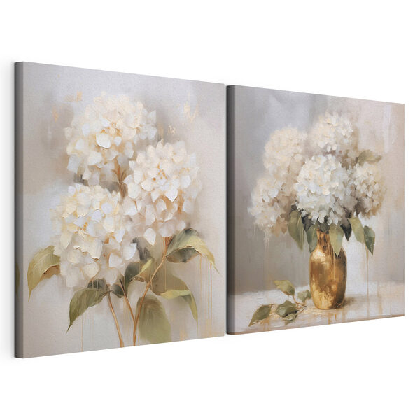 Peinture représentant des fleurs dans un vase Impression sur toile modulaire Peinture représentant des fleurs dans un vase