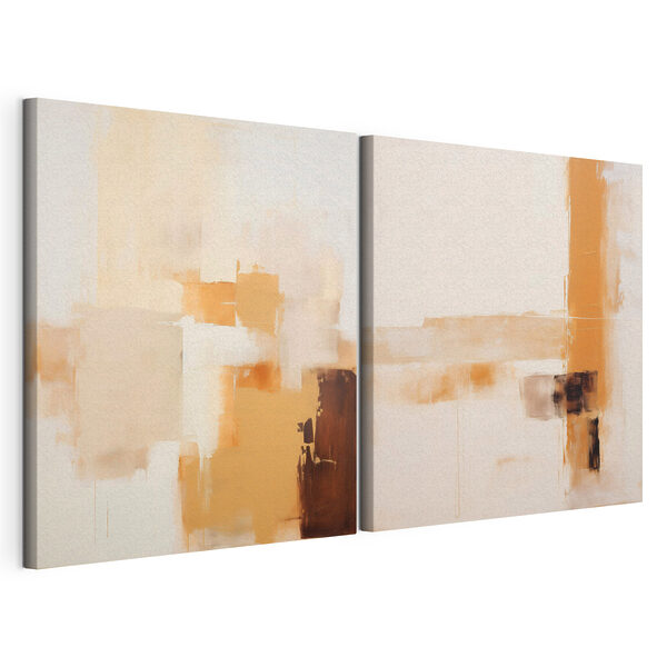 Peinture composée de différentes nuances de marron et de blanc Impression sur toile modulaire Peinture composée de différentes nuances de marron et de blanc