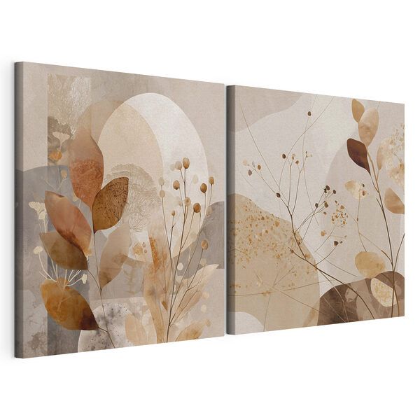 Impression sur toile modulaire Composition d'art abstrait inspirée de la nature